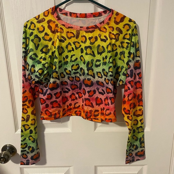 Waist Gang Tops - Rainbow Leopard Crop top